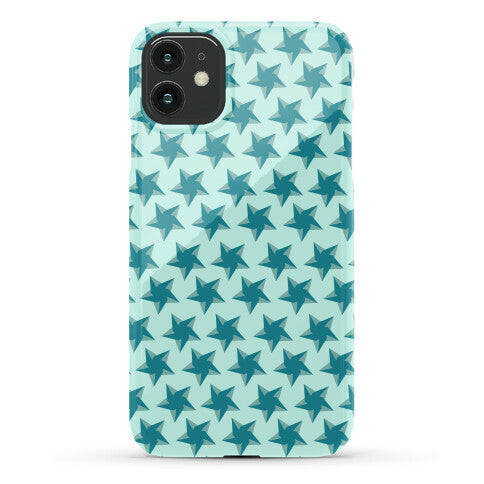 Teal Star Pattern Phone Case